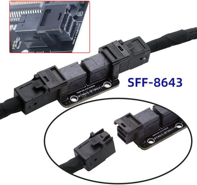 NFHK PCI-Express 4.0 Mini SAS HD SFF-8643 Female auf SFF-8643 Female PCBA Coupler Adapter Extender