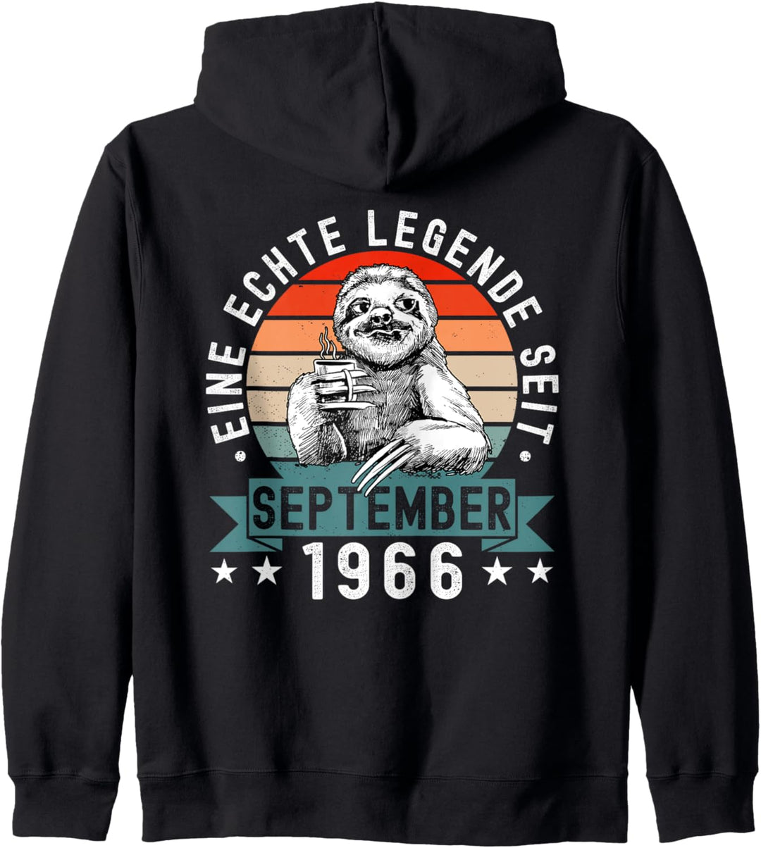 Faultier Geburtstag September 1966 Geboren Jahrgang 1966 Kapuzenjacke
