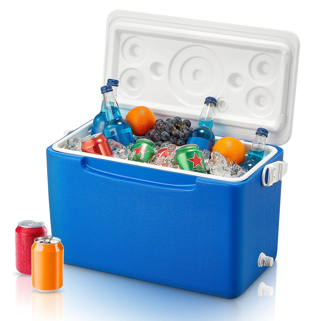 Kühlbox 26L ohne Strom mit Schale & Ablassventil, tragbare isolierte Thermobox mit Griff, hochwertig