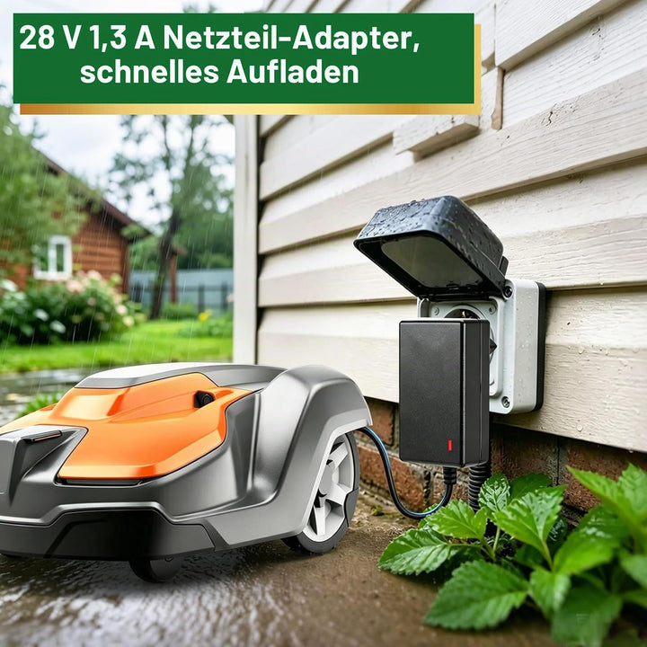 28 V 1,3A Adapter Rasenmäher Netzteil, Kompatibel mit Husqvarna Automower 105, 310, 315, 315X Mährob