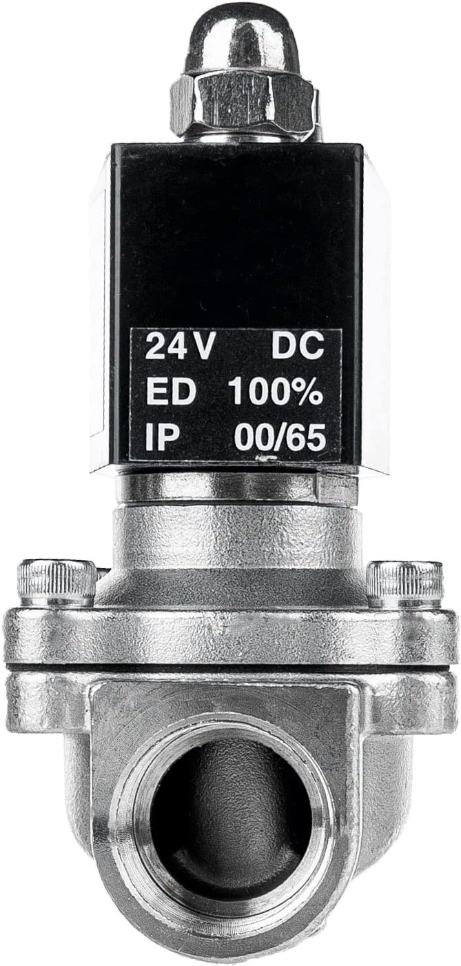 FSA Magnetventil Edelstahl 304 3/4" 24V DC 0-10 bar Viton stromlos geschlossen, 3/4" 24v DC