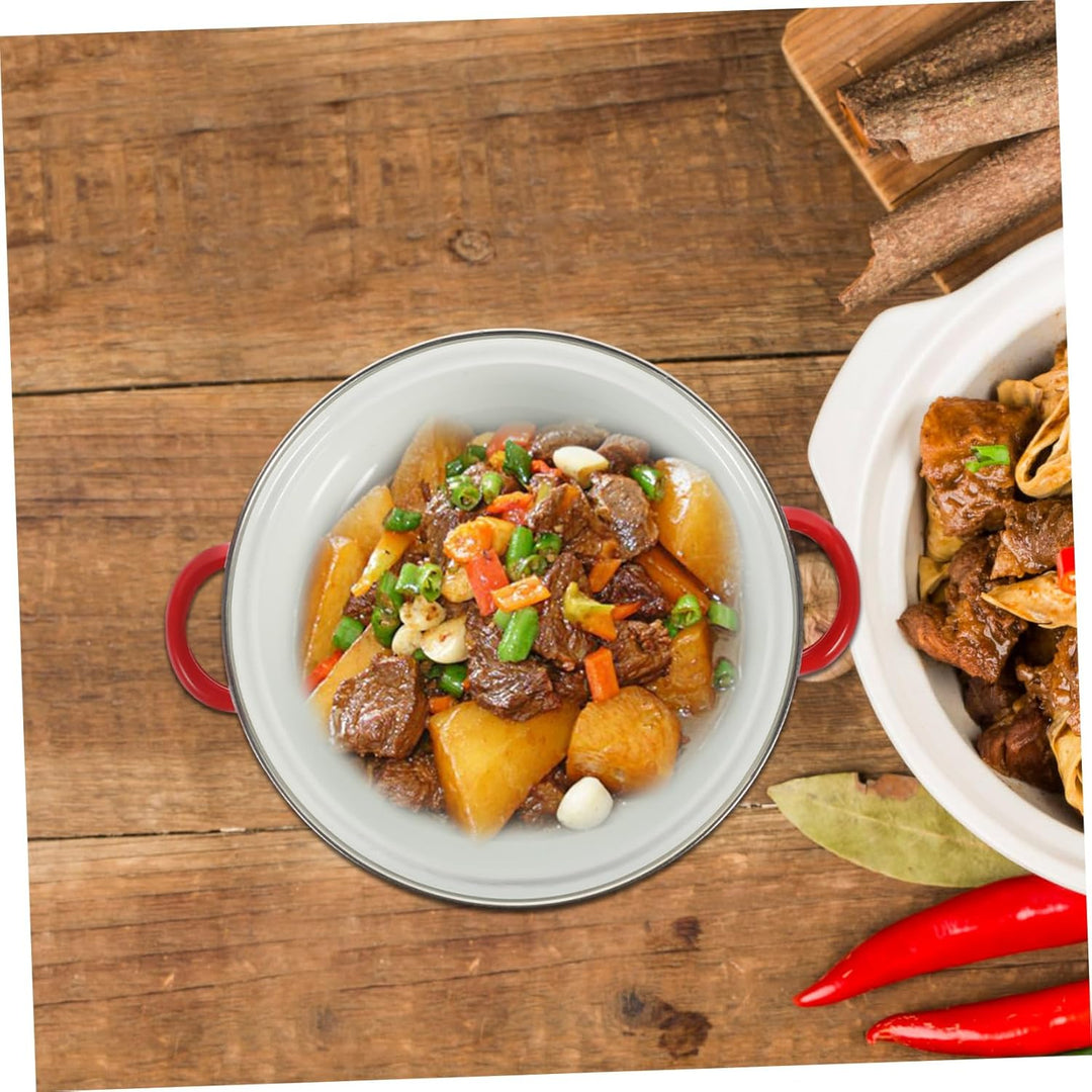 VINTORKY Emaille Mini Suppentopf Set Mit Deckel Und Griff Kleine Suppentöpfe Für Zuhause Vielseitige