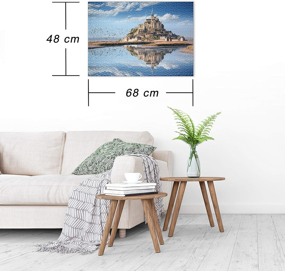 Ulmer Puzzleschmiede - Puzzle „Schloss Mont Saint-Michel“ – Klassisches 1000 Teile Puzzle – Puzzlemo