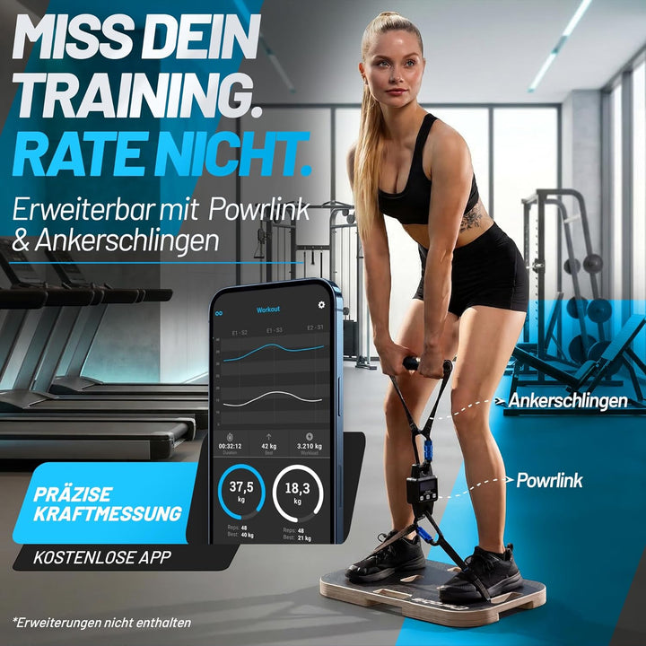 aerobis® Base Board – Trainingsplattform aus Holz für Widerstandstraining – Rutschfeste Fitness-Plat