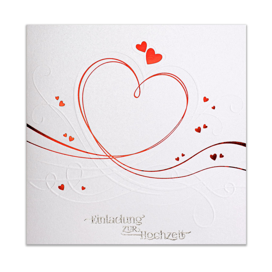 Art Nuvo HOCHZEITSEINLADUNGEN - SATZ 20 St, 135x135mm MIT BEDRUCKBAREN EINLAGEN UND UMSCHLÄGEN FÜR H