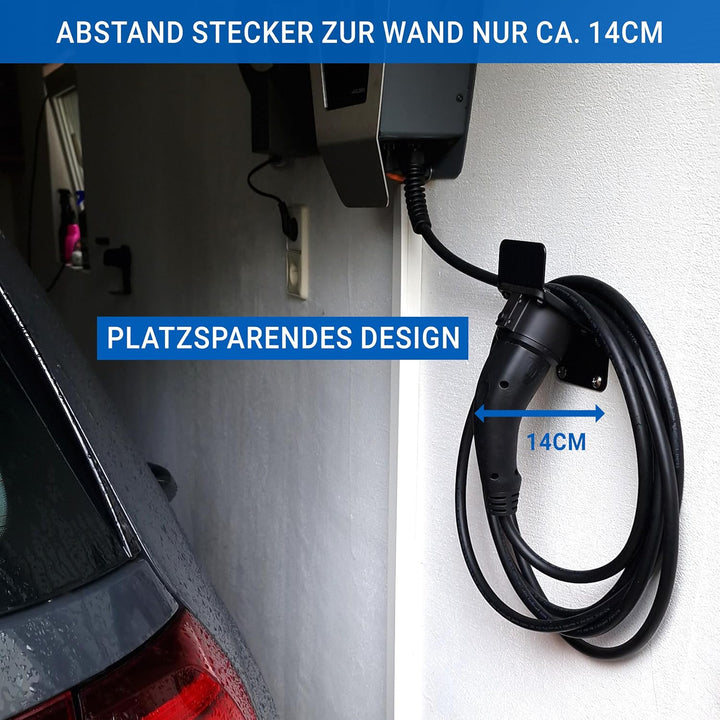 Vicera platzsparende Typ 2 Ladekabel Halterung – Widerstandfähige Kabelhalterung aus rostfreiem Stah