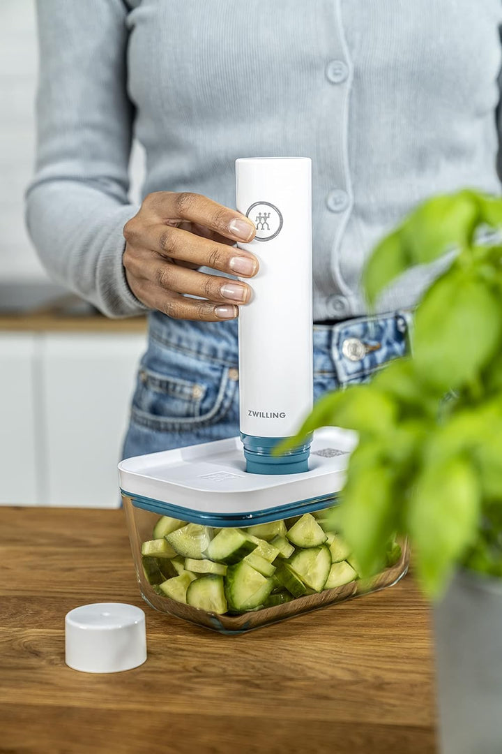 ZWILLING FRESH &amp; SAVE Vakuum Starter-Set, Glas, 7-teilig, La Mer Glas, Glas, Single, 7tlg.