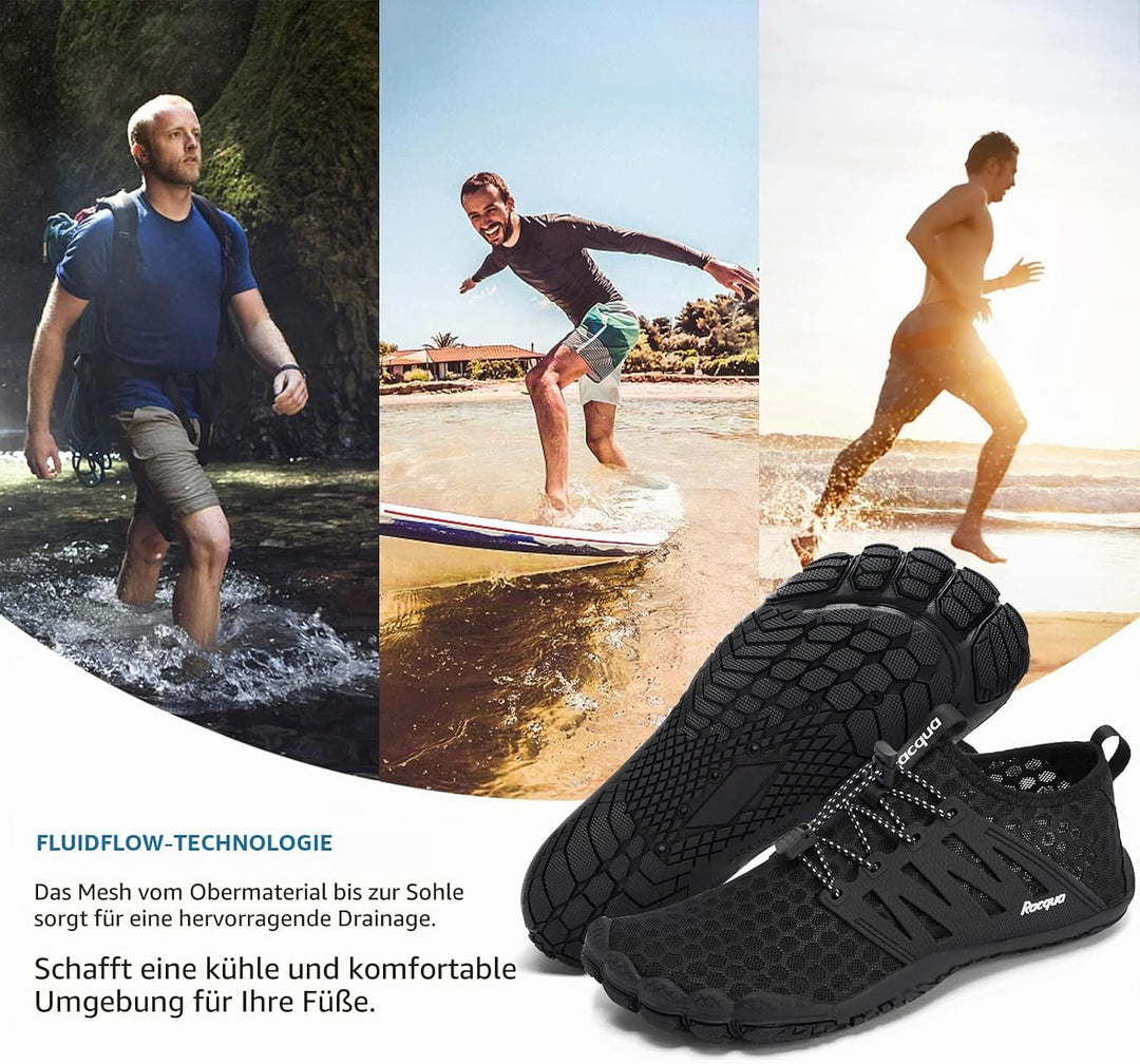 Racqua Composite Mesh Wasserschuhe Männer Frauen 10.5 Women/9.5 Men Wz114 Black, 10.5 Women/9.5 Men