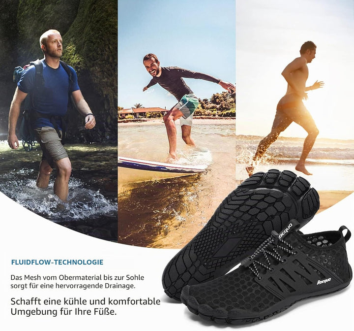 Racqua Composite Mesh Wasserschuhe Männer Frauen 10.5 Women/9.5 Men Wz114 Black, 10.5 Women/9.5 Men