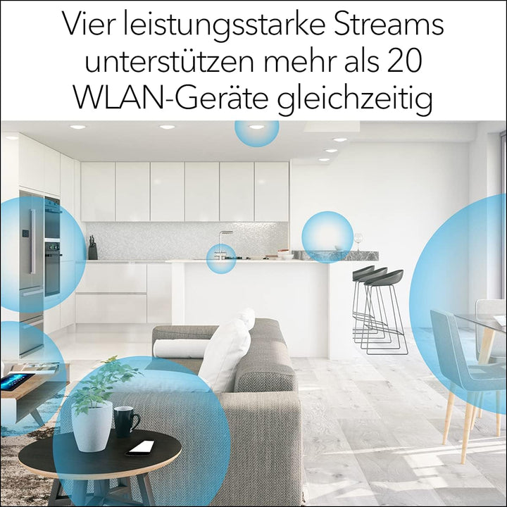 NETGEAR AX WiFi 6 Mesh WLAN System AX1800 (4 simultane Streams mit bis zu 1.8 GBit/s, 5X GB LAN-Port