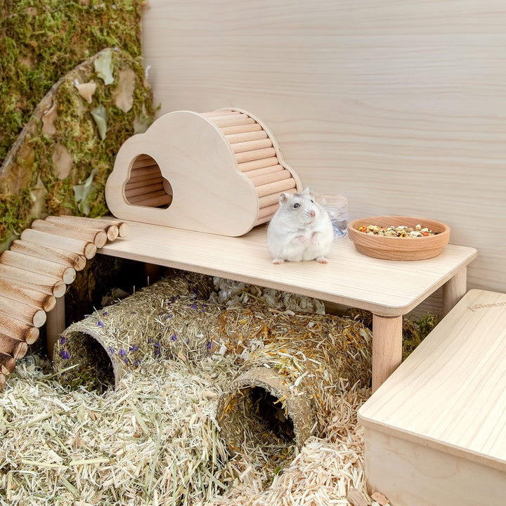 Niteangel Hamster Spielpodest aus Holz für Zwerghamster, Syrische Hamster, Gerbils, Mäuse, Degus ode