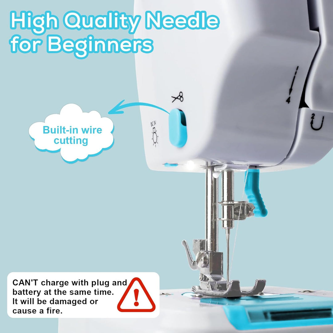 Elektrische Handnähmaschine für Anfänger DIY Werkzeug Geschenk, 12 automatische Nähmuster Geschwindi