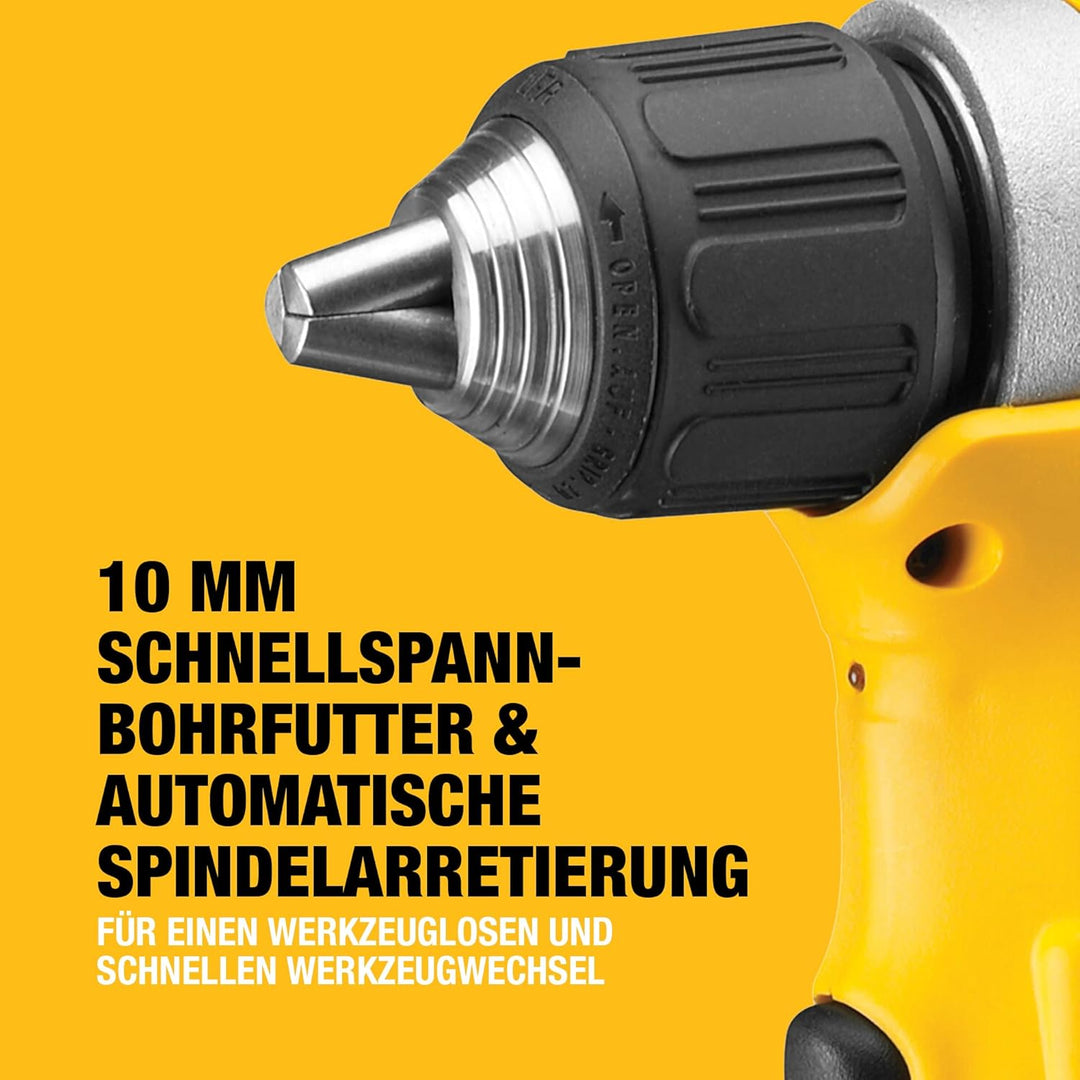 DeWalt DCD740N-XJ DCD740N Winkelbohrmaschine 18V XR ohne Akku und Ladegerät, 360 W, 18 V, Schwarz, G