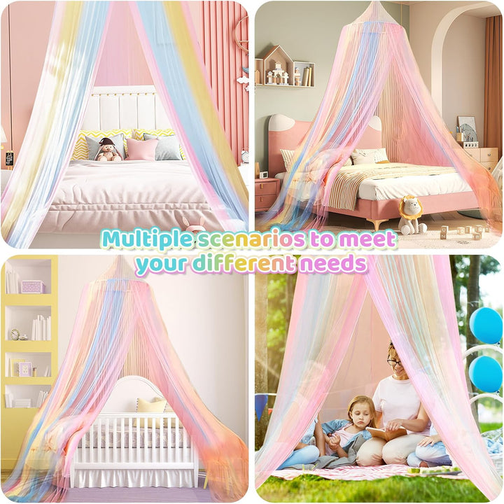 Apritsce Moskitonetz Bett, Betthimmel Mädchen, Regenbogen Baldachin für Doppelbett Einzelbett, Balda