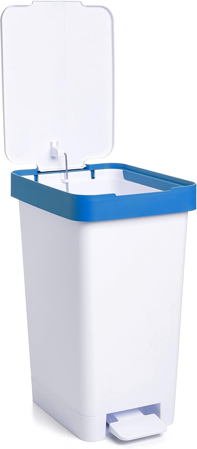 TATAY Mülleimer Küche Smart, 25L Fassungsvermögen, Einziehbares Pedal, Polypropylen, BPA-frei, 30L M