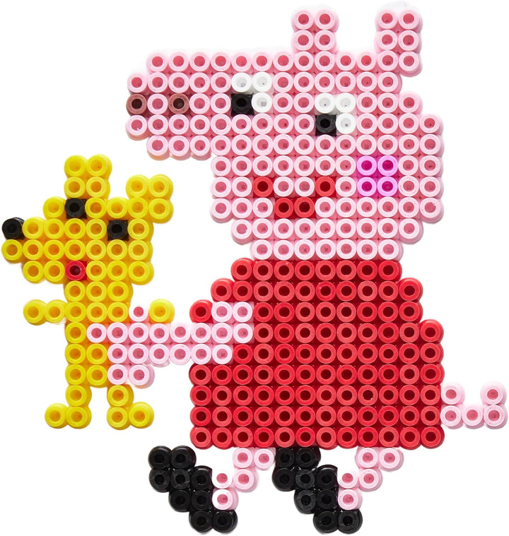 Hama Perlen 7917 Peppa Wutz & Schwester, grosse Geschenkpackung mit 4000 Midi-Perlen, 2 Stiftplatten