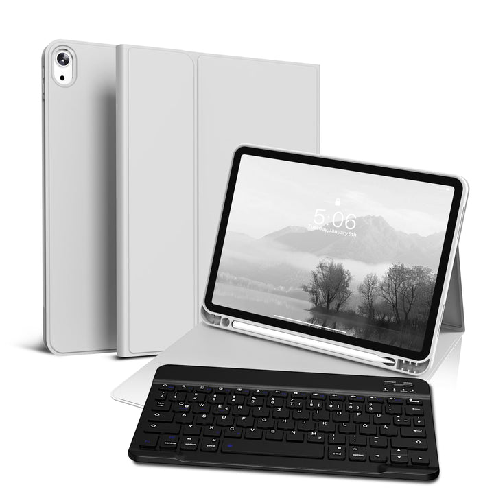 Hülle mit Tastatur für iPad Air 11 Zoll M3/M2, iPad Air 7 6 5 4 (2025/2024/2022/2020) 10,9 Zoll, Sof