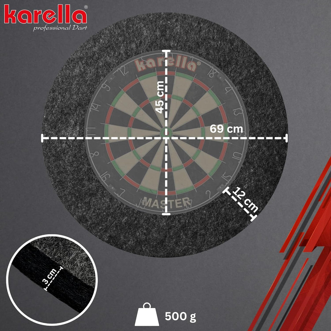Karella Ultimo Dartboard Surround, Made in Germany, Catchring aus recycelten Fasern, Robust, Optimal