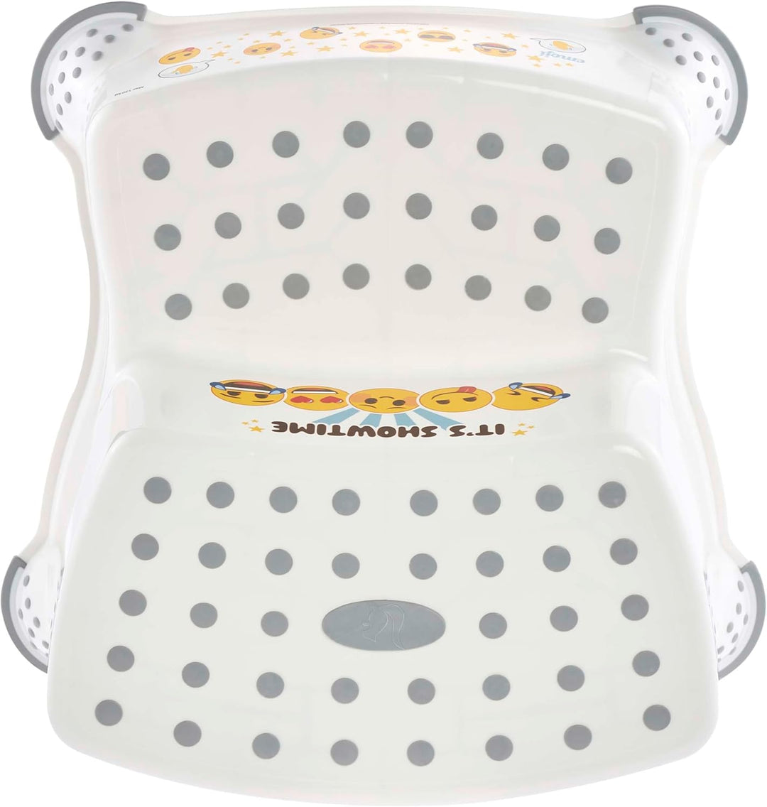 keeeper igor Zweistufiger Tritthocker Emoji, Ab ca. 3 bis ca. 14 Jahre, Anti-Rutsch-Funktion, Weiss