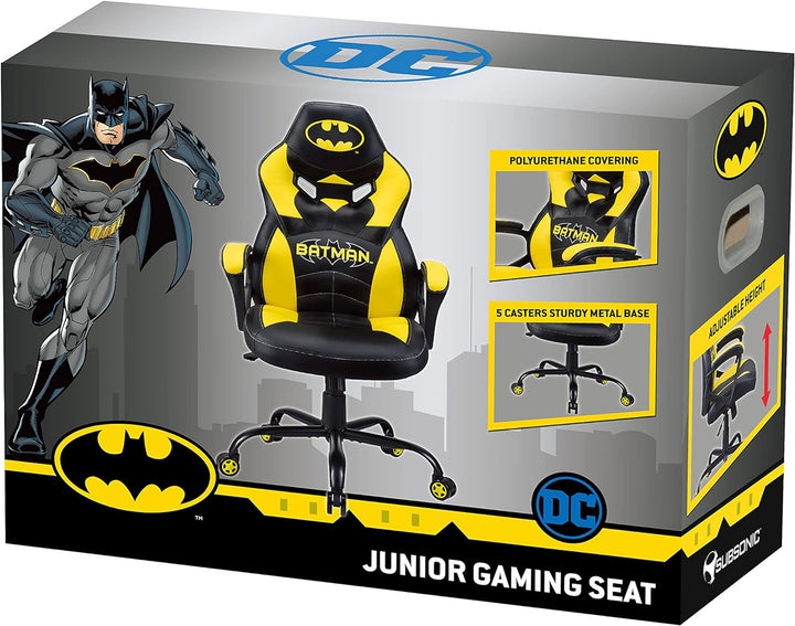 Subsonic Batman - Junior-Spielerstuhl - Spielerstuhl Büro - Offizielle Lizenz DC Comics Black & Yell