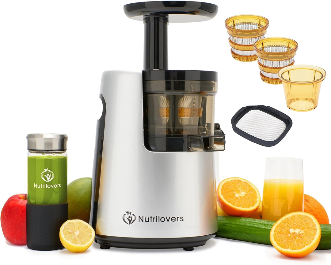 *NEU* NUTRI-PRESS NO.1 Slow Juicer 3 SIEBE Saft, Smoothie, Frucht-Eis - Sehr leise & 100% BPA-Frei -