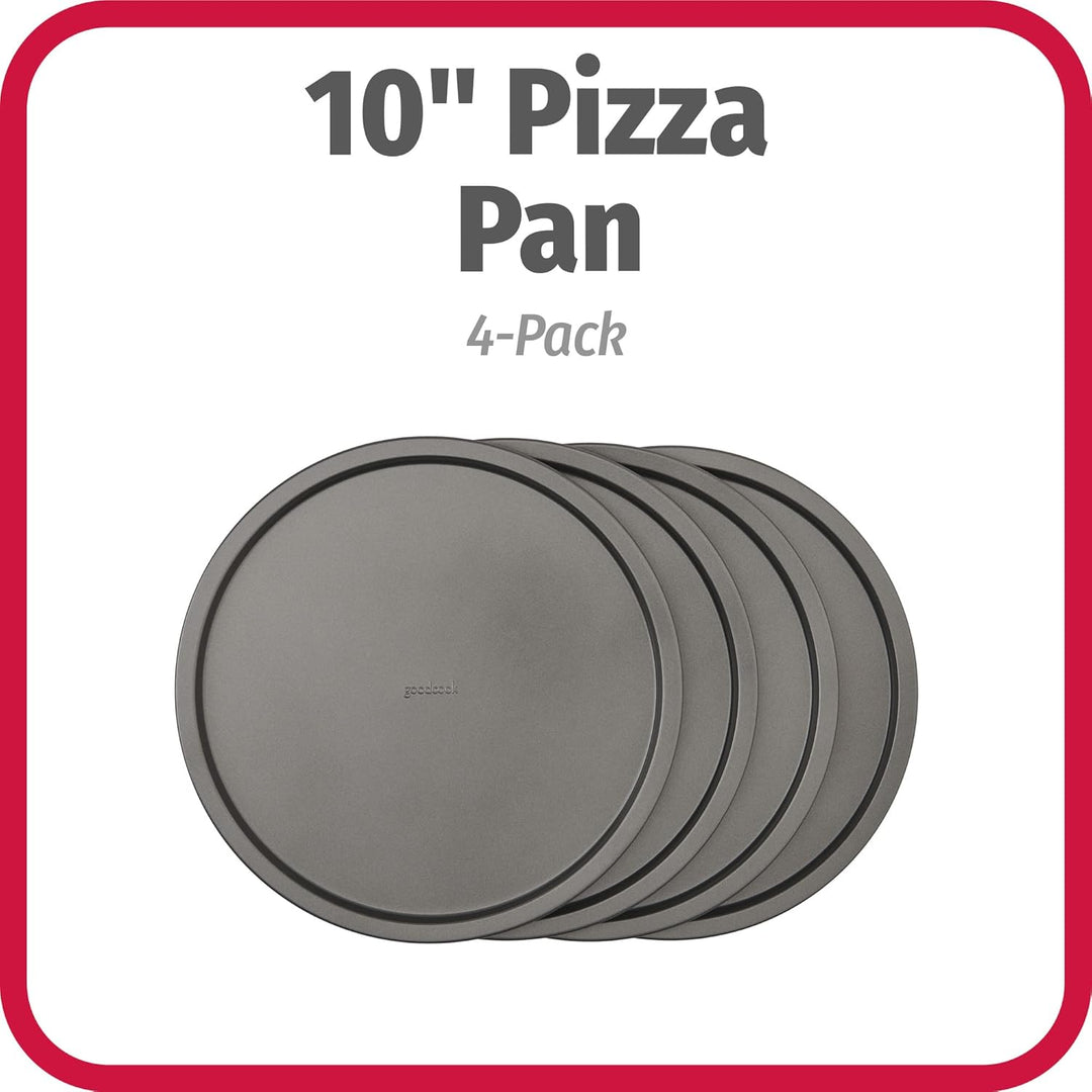 Goodcook Antihaftbeschichtete Pizza-Pfannen, Grau, 4 Stück Grau 10", Grau 10"