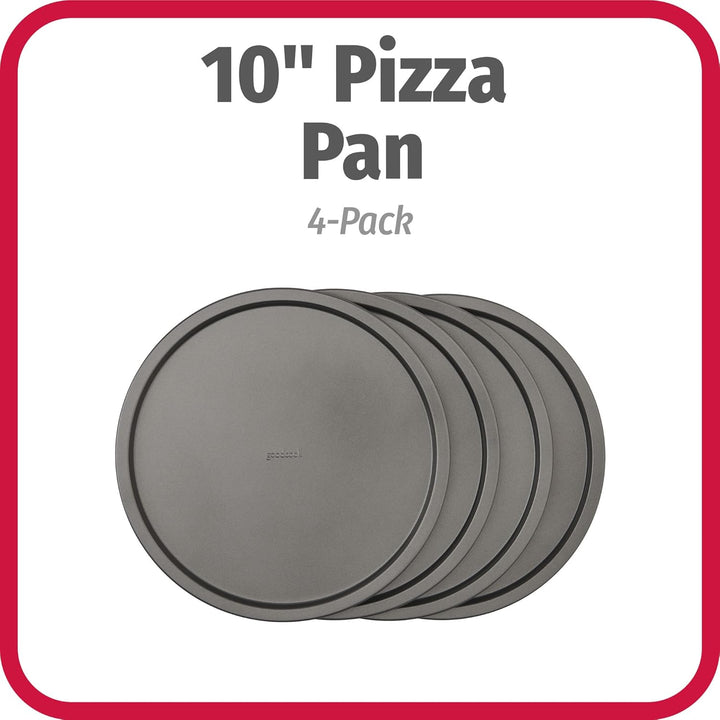 Goodcook Antihaftbeschichtete Pizza-Pfannen, Grau, 4 Stück Grau 10", Grau 10"