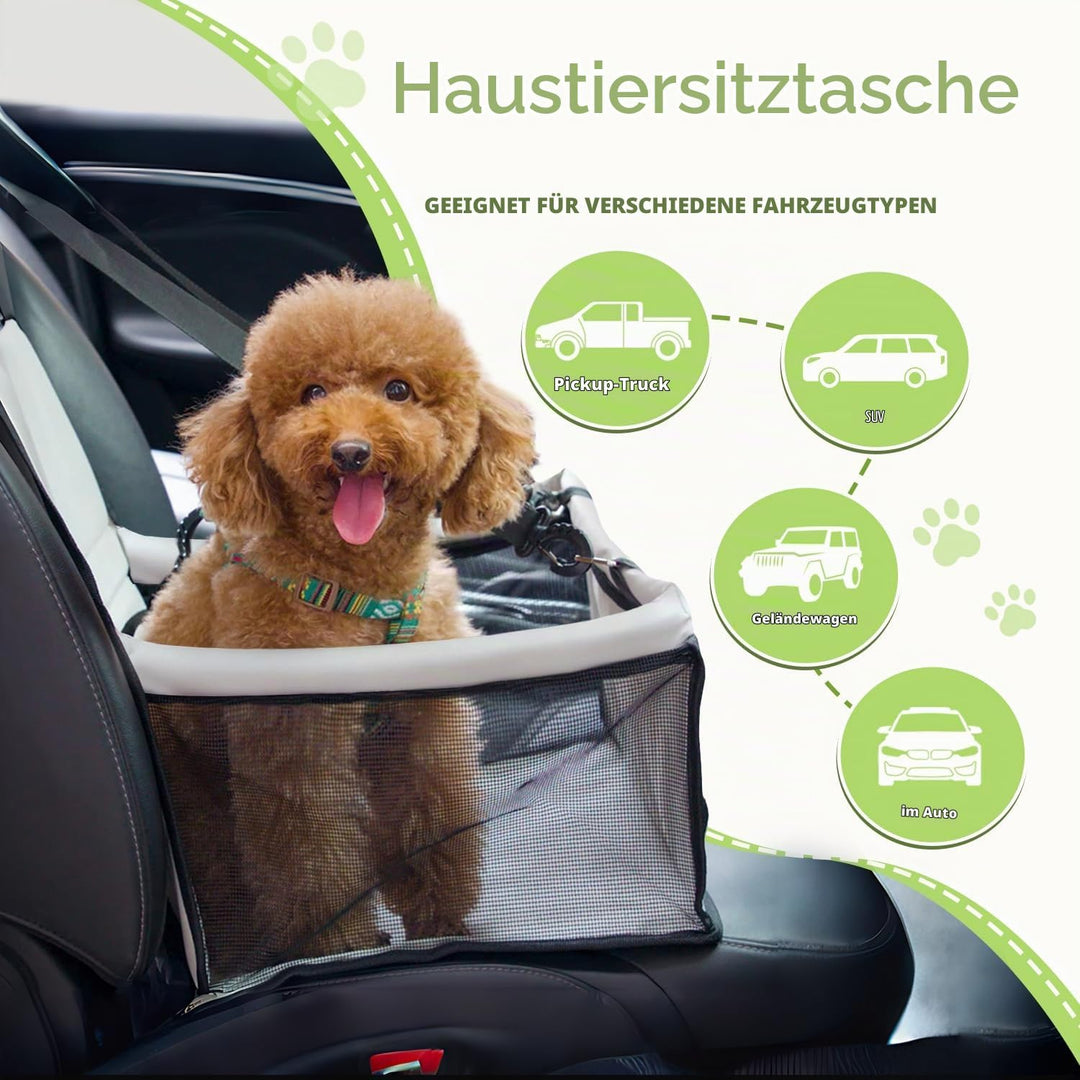 Flagest Hunde Autositz Verstärkt Hundesitz Auto, Oxford Atmungsaktiv Waschbare Hundeautositz, Faltba