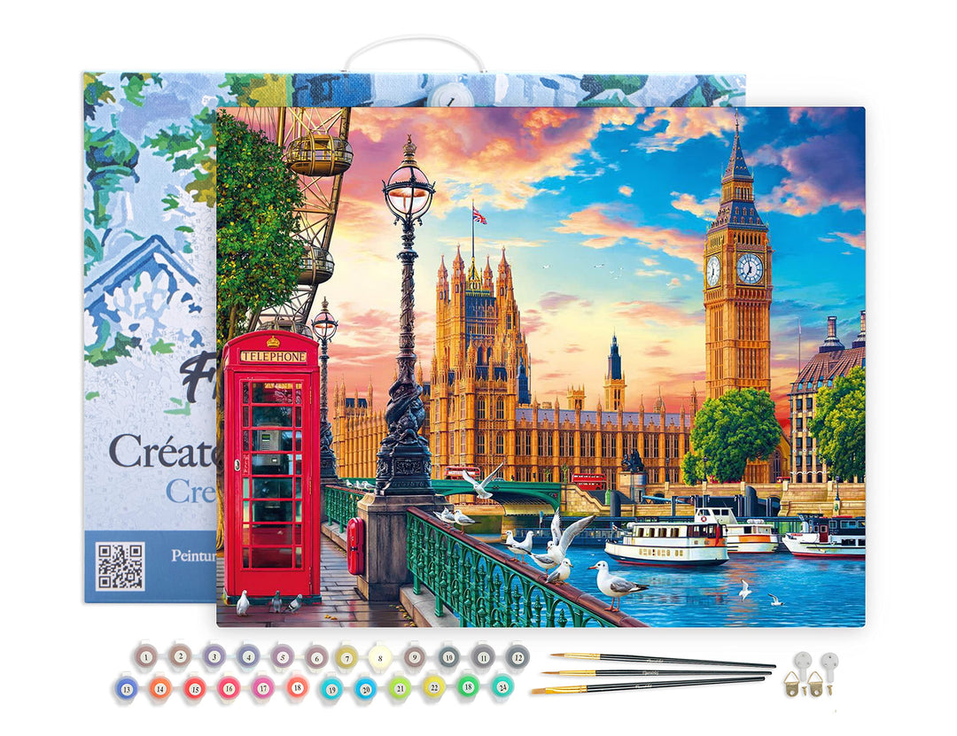 Figured'Art Malen Nach Zahlen Erwachsene Mit Rahmen Frühling in London - Paint by Numbers Basteln DI