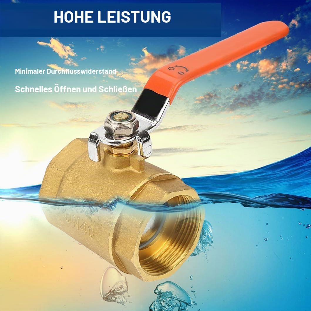 Messing-Kugelhahn DN40 1 1/2 Zoll, Absperr-Innengewinde-Kugelhähne 1,6 MPa Wasser-Luft-Ventile