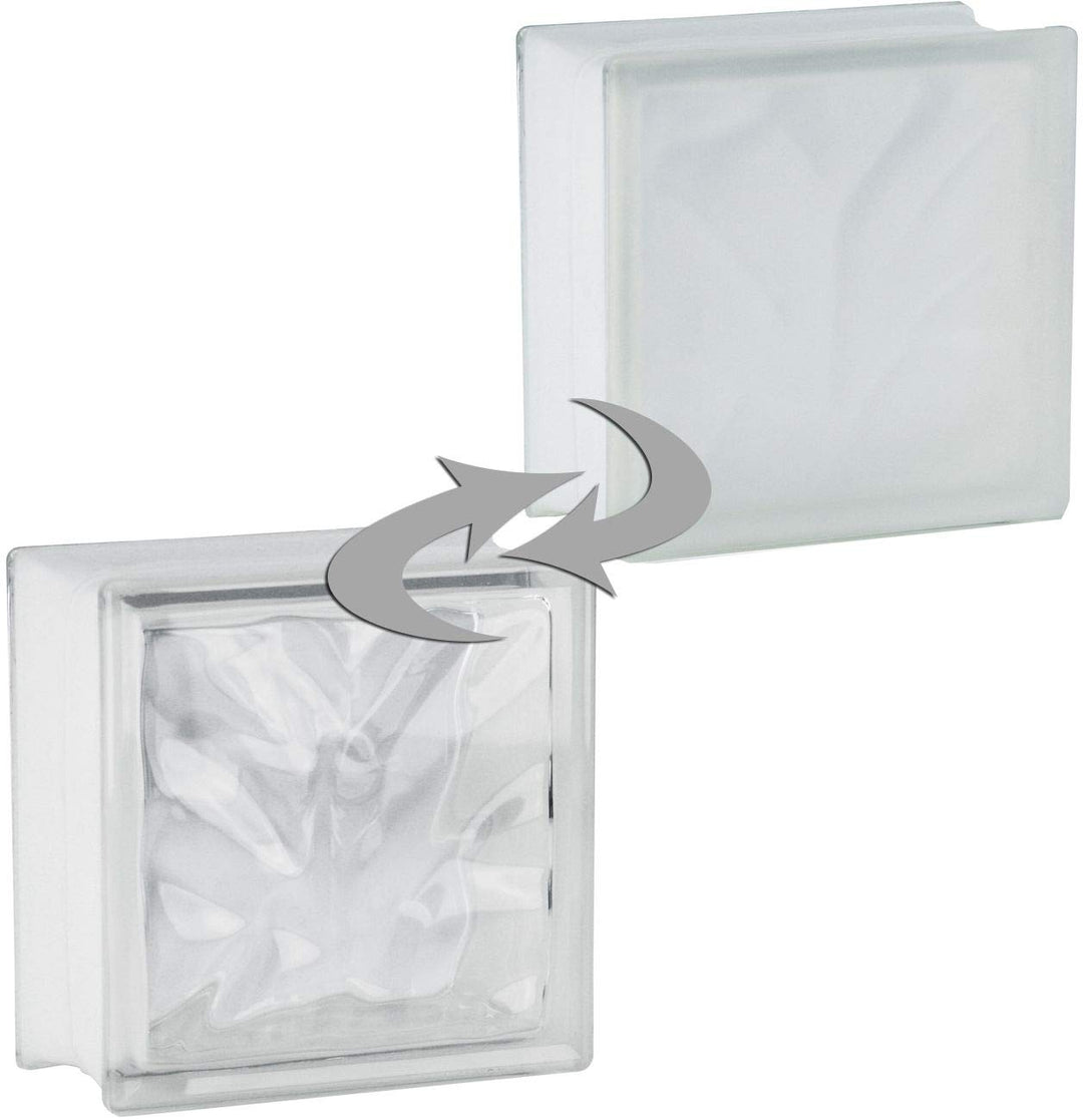 Fuchs Design 4 Stück Glassteine Wolke Klar 1-seitig satiniert 19x19x10 cm, 1-seitig satiniert 19x19x