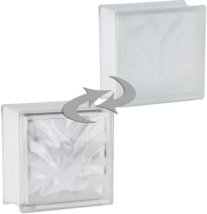 Fuchs Design 4 Stück Glassteine Wolke Klar 1-seitig satiniert 19x19x10 cm, 1-seitig satiniert 19x19x