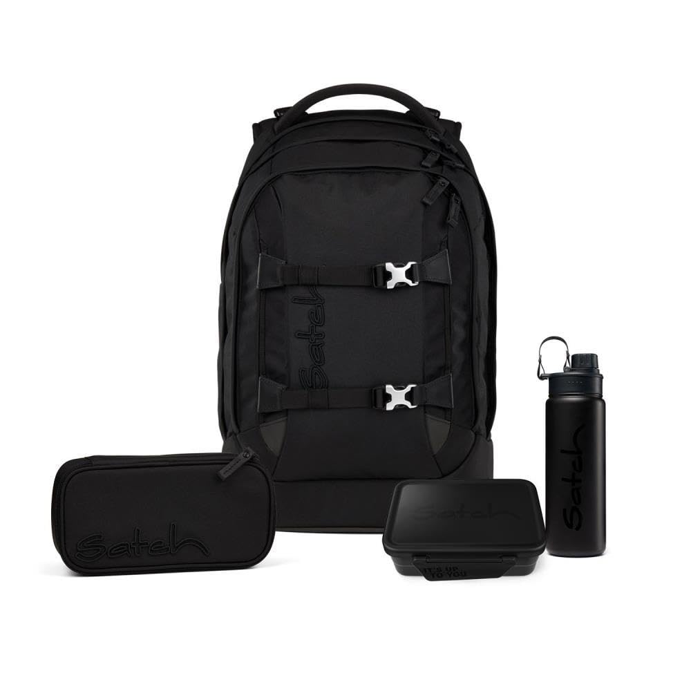 Satch Pack Skandi Edition Schulrucksack 4tlg. inkl. Lunchset (Nordic Black Skandi), Nordic Black Ska