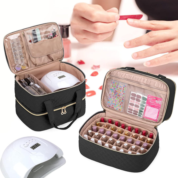 Yarwo Nagellack-Organizer, Reisetasche für Nagellack für 50 Flaschen (15 ml - 0,5 fl.oz) und UV-Nage