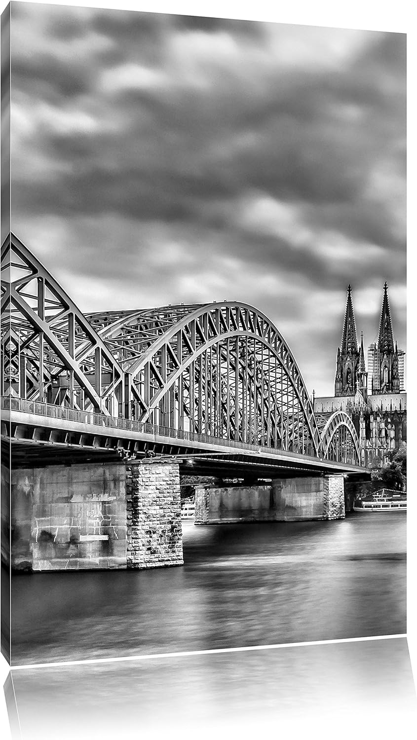 Pixxprint Hohenzollernbrücke in Köln als Leinwandbild/Grösse: 100x70 / Wandbild/Kunstdruck/fertig be