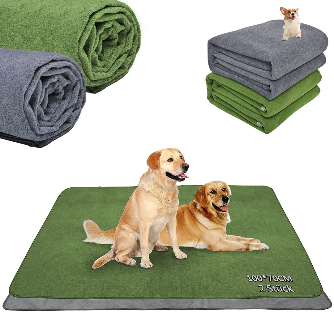 2er Waschbare Welpenunterlagen,100*70cm Schnell absorbierendes Haustier-Training Pad für Welpen, ält