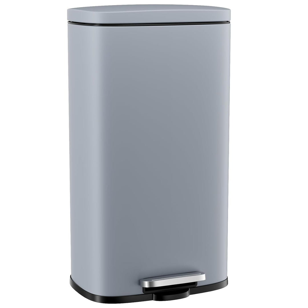 Clevich Mülleimer 30L aus Stahl, Abfalleimer, Tretmülleimer mit Soft-Close Deckel, Fusspeda, abnehmb
