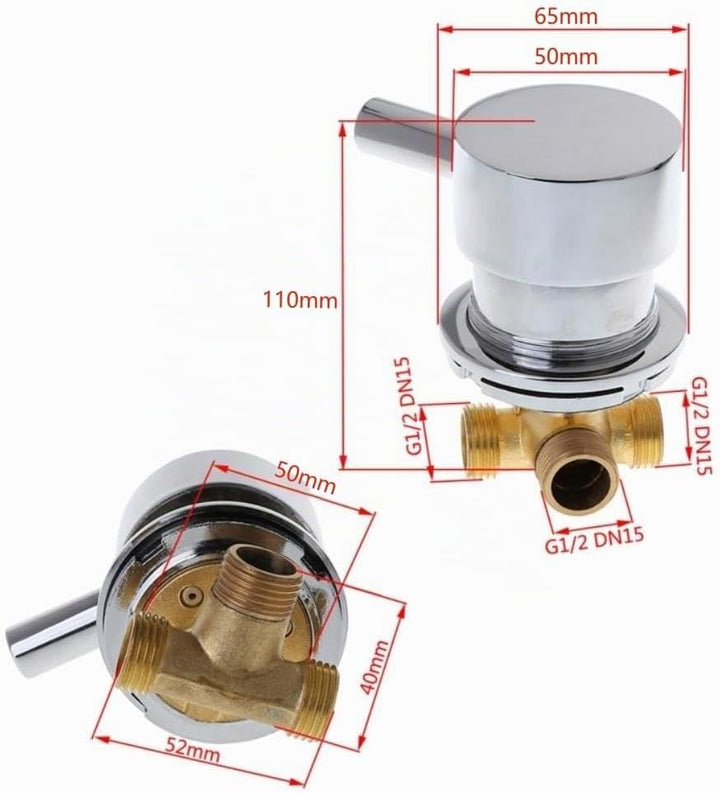 AFUDER Duschkabinenmischer Heiss-Kaltwasser-Mischventil-Mischer Zwei In Einem Aus Wasserhahn G1/2" F