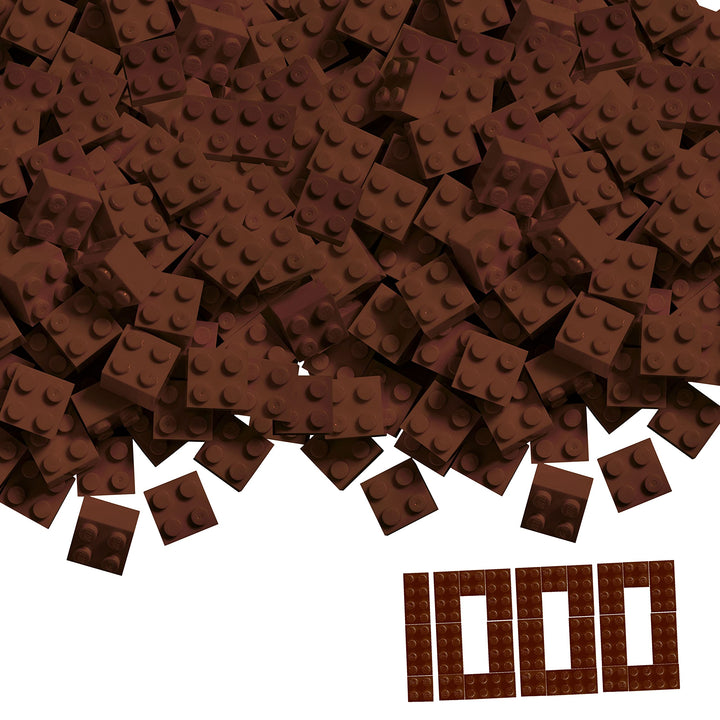 Simba 104114553 - Blox, 1000 braune Bausteine für Kinder ab 3 Jahren, 4er Steine, im Karton, hohe Qu