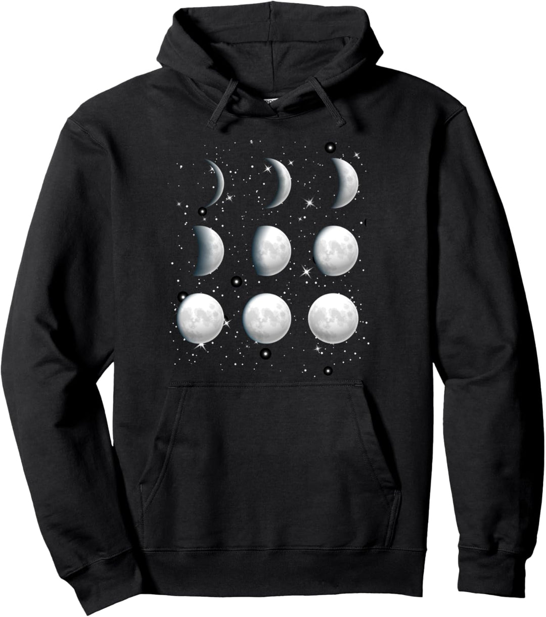 Galaxie Universum Weltall Mondphasen Astronomie Pullover Hoodie
