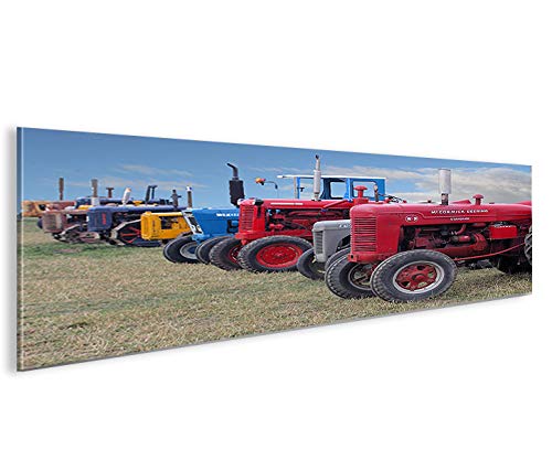 islandburner Bild Bilder auf Leinwand Traktoren Panorama XXL Poster Leinwandbild Wandbild Art up You
