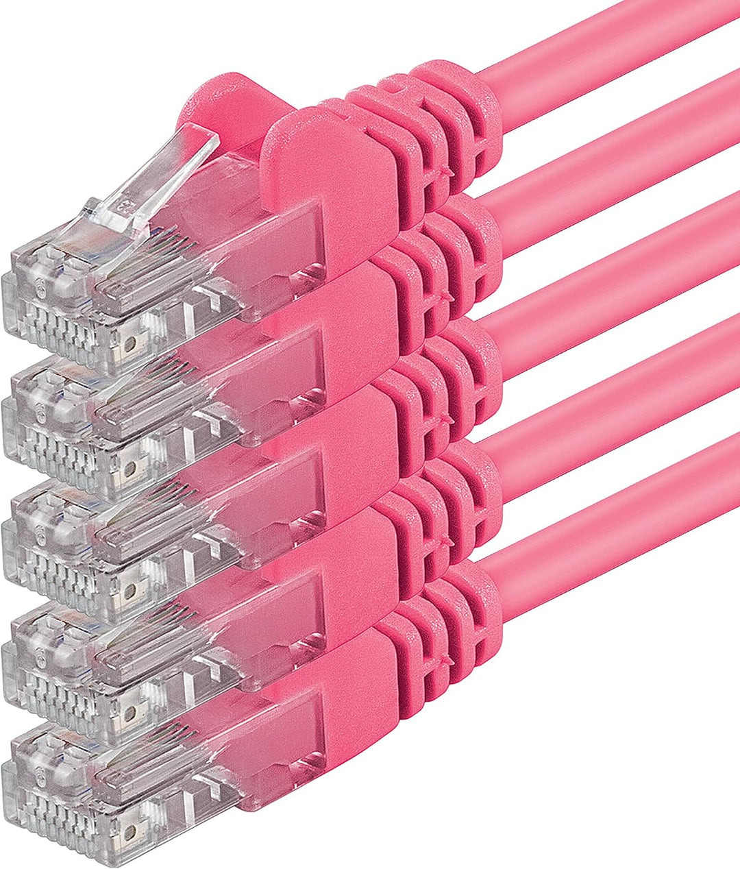 1aTTack.de 5m - magenta - 5 Stück - (PACK) - CAT.6 CAT6 Ethernet-Lan-Netzwerk-Kabel 1000 Mbit/s Patc