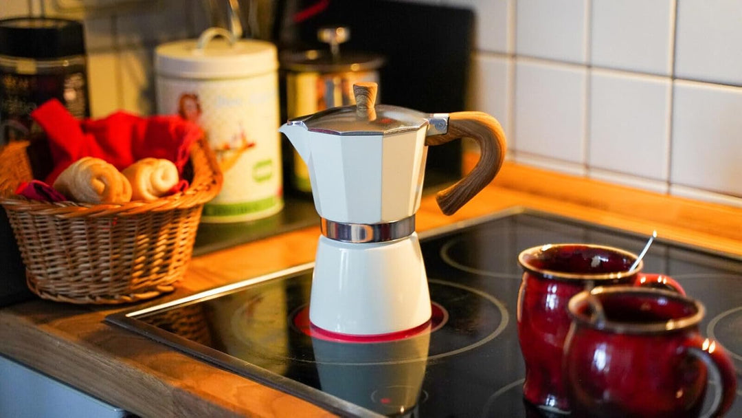 Karlspace Premium-Espressokocher Kaffee Aluminium für 6 Tassen - in verschiedenen Farben - Herdplatt