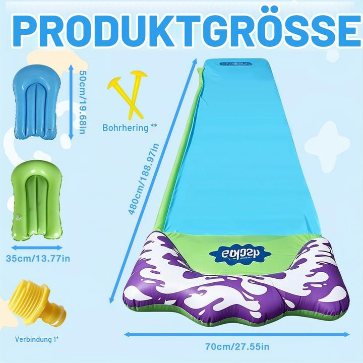 15.75ft/480cm Wasserrutsche Garten für Kinder, mit 2 Bodyboards, Wasserrutsche mit Sprinkler Sommer