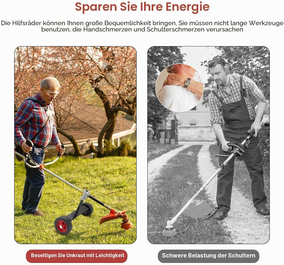 Stützräder Für Trimmer, Universelle Weed Eater-Räder, Verstellbare Hilfsräder Für Mähe, Rad für Rase