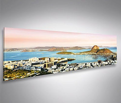 islandburner Bild Bilder auf Leinwand Rio de Janeiro Zuckerhut Panorama XXL Poster Leinwandbild Wand