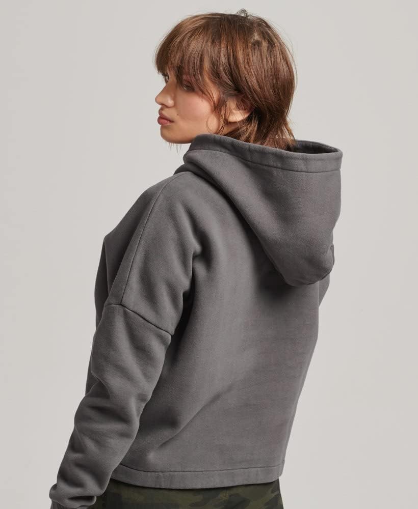 Superdry Damen Kastenförmiges Vintage Logo Hoodie Anthrazit 42