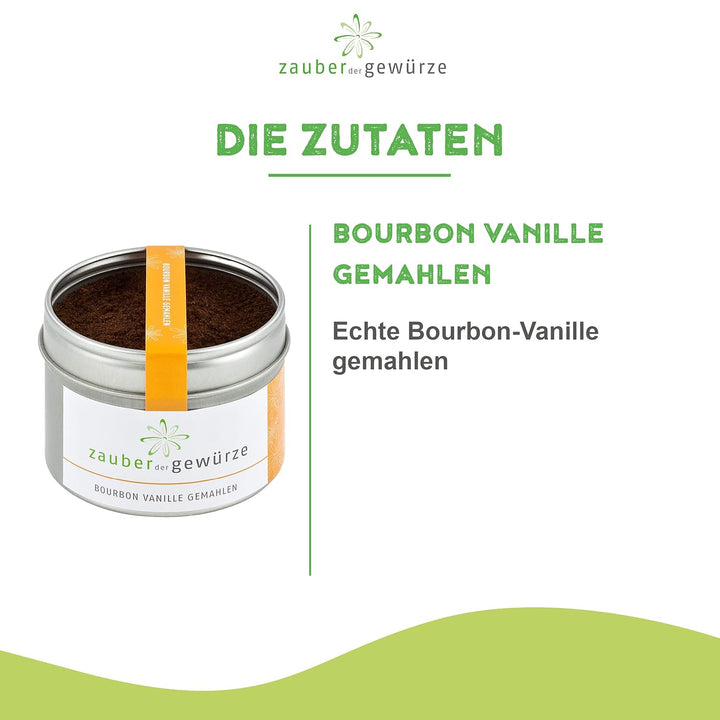 Zauber der Gewürze Bourbon Vanille, gemahlen, aromatisches Bourbon Vanillepulver aus Madagaskar, ohn