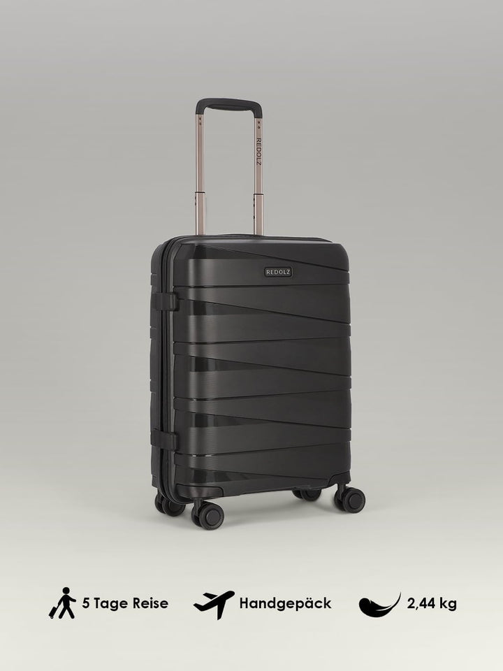 REDOLZ Hartschalen Kabinen-Koffer | Kleiner Trolley 40 x 20 x 55 cm aus hochwertigem, leichtem Polyp