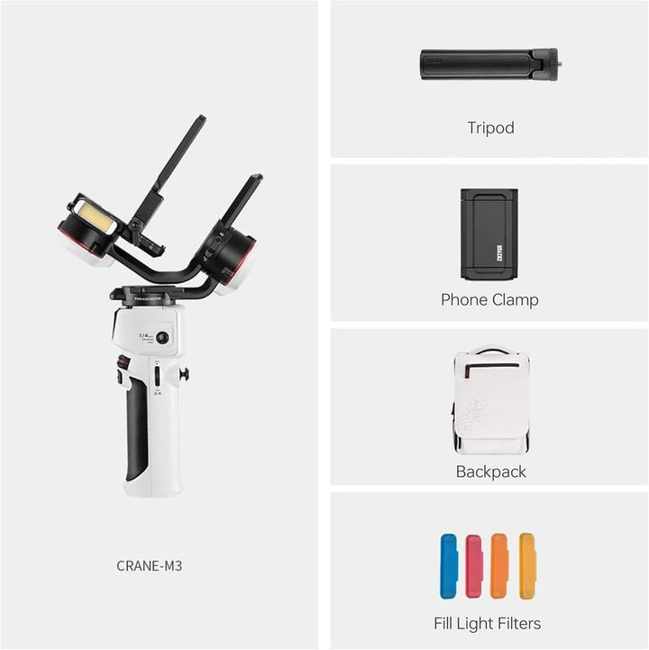 ZHIYUN Crane M3 Combo [Official] Gimbal für Kamera und Smartphone, 3-Achsen Stabilisator mit Tasche,